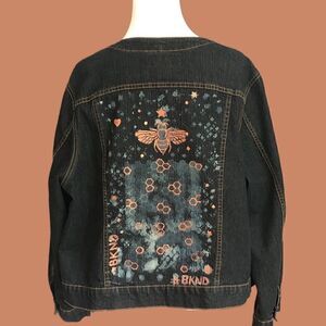 Denim Jacket Be Kind Custom Back Panel - 1XL - Like New Condition Urban flair